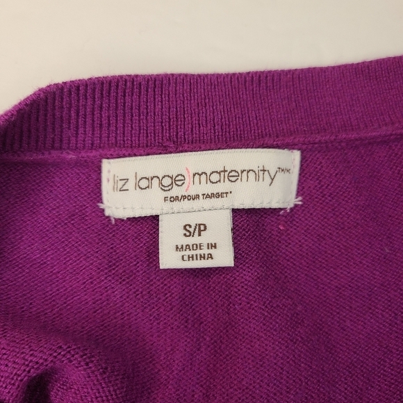 Liz Lange Maternity Purple Color Block Long Sleeve Pullover Sweater - Picture 2 of 12